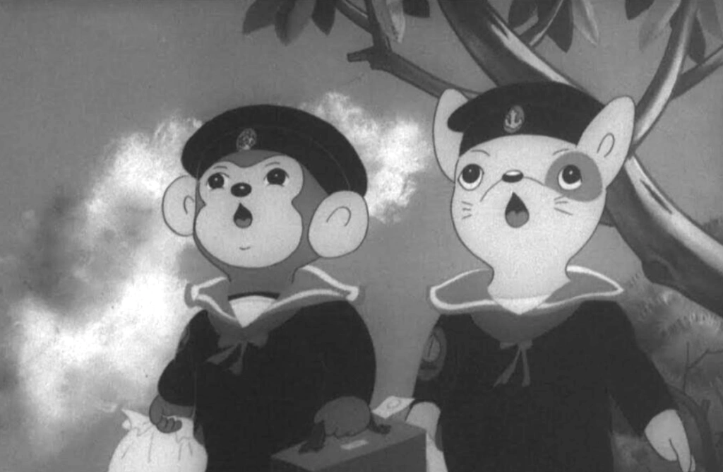Кадр из мультфильма «Божественные моряки Момотаро» (1945)